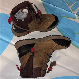 UGG Tan and Black Boots with Red Details